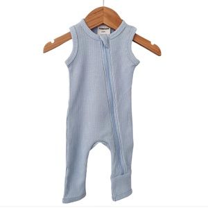 Spearmintlove Baby Sleeveless Zip Romper, Baby Blue, 0-3 months